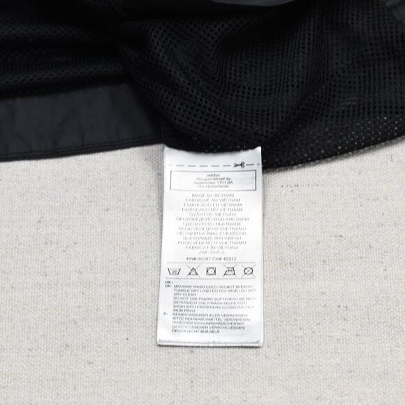 Adidas Women Full Zip Jacket Hooded Polyester Black Size L Windbreaker Mesh Line - Picture 8 of 8